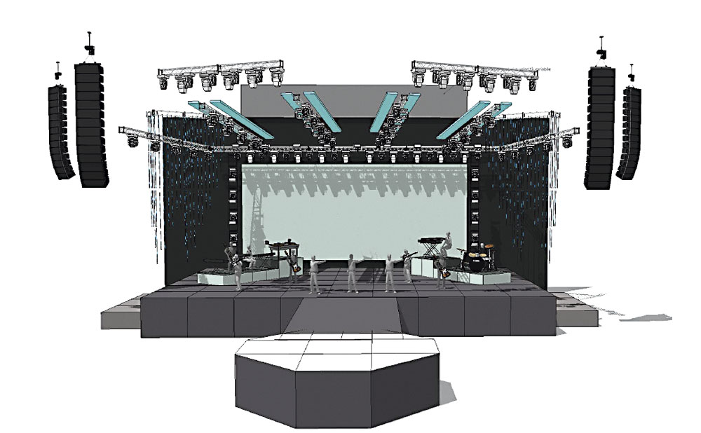 un rendering del palco