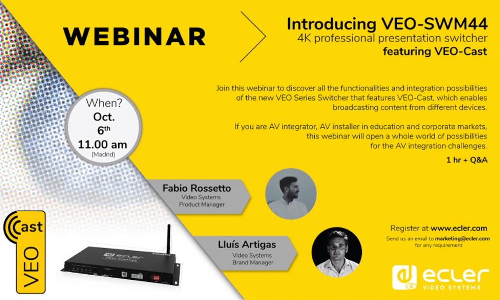 Webinar sull'Ecler VIDEO SYSTEMS Webinar sull'Ecler VIDEO SYSTEMS