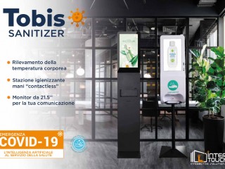 Tobis Hand Sanitizer All in one: Termoscanner – Digital Signage – Dispenser Gel Automatico