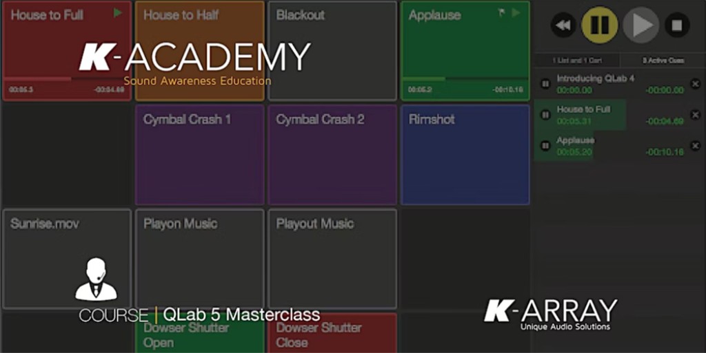 K-ARRAY presenta la Masterclass QLab 5 K-ARRAY presenta la Masterclass QLab 5