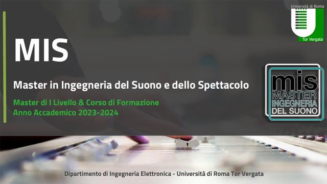 Master in Ingegneria del Suono e dello Spettacolo