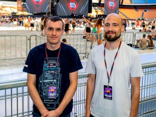 Simone Drocco - Lighting designer; Emanuele Mantovani - Programmatore luci